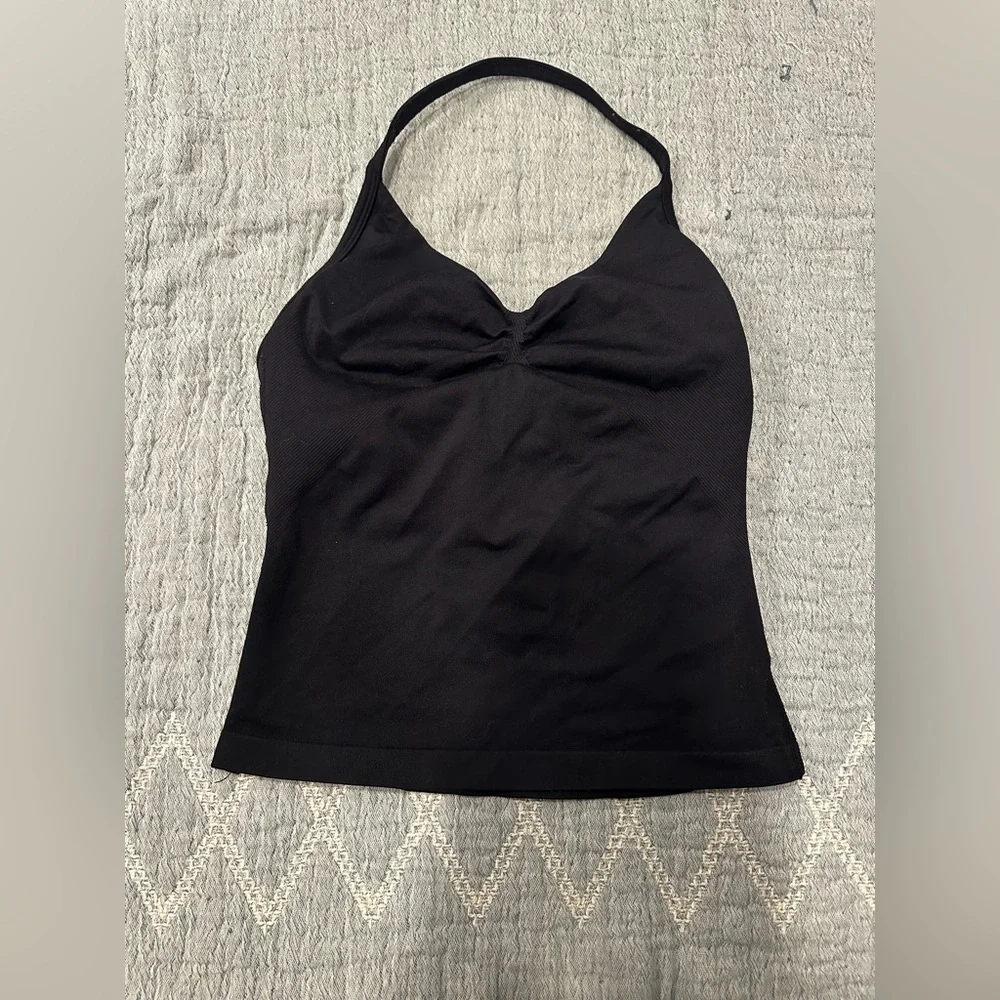 DFYNE Black Halter Workout Tank | Seamless Activewear Top - Picture 1 of 2